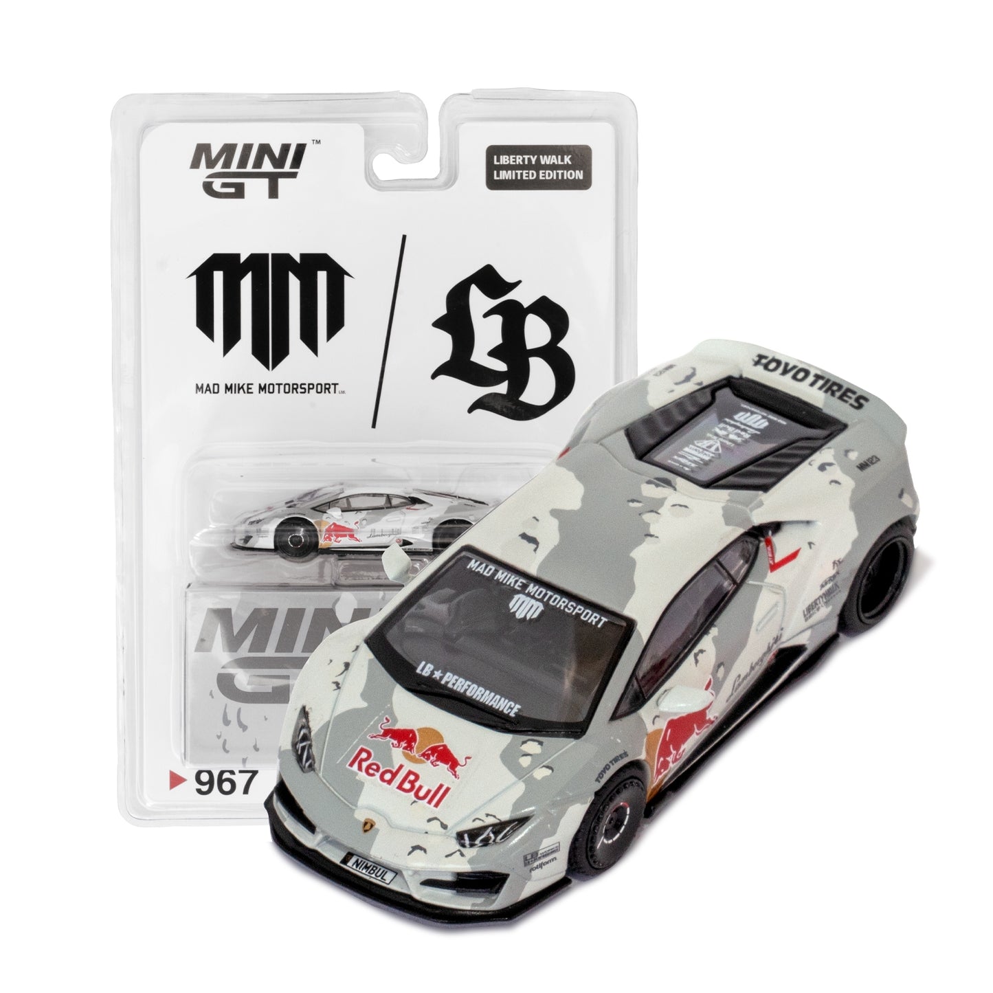 Mini GT Lamborghini Huracan LB★WORKS ver. 2 Mad Mike NIMBUL LBWK Card Blister Packaging MGT00967 1/64 Diecast