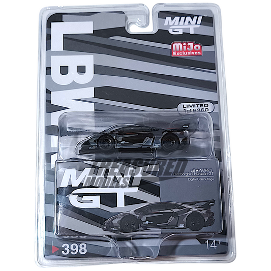 Mini GT Lamborghini LB★WORKS Huracán GT Digital Camouflage LBWK Store Exclusive Blister Packaging MGT00398 1/64 Diecast