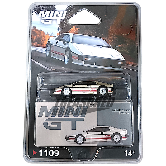 Mini GT Lotus Esprit Turbo Metallic Silver Blister Packaging MGT01109 1/64 Diecast