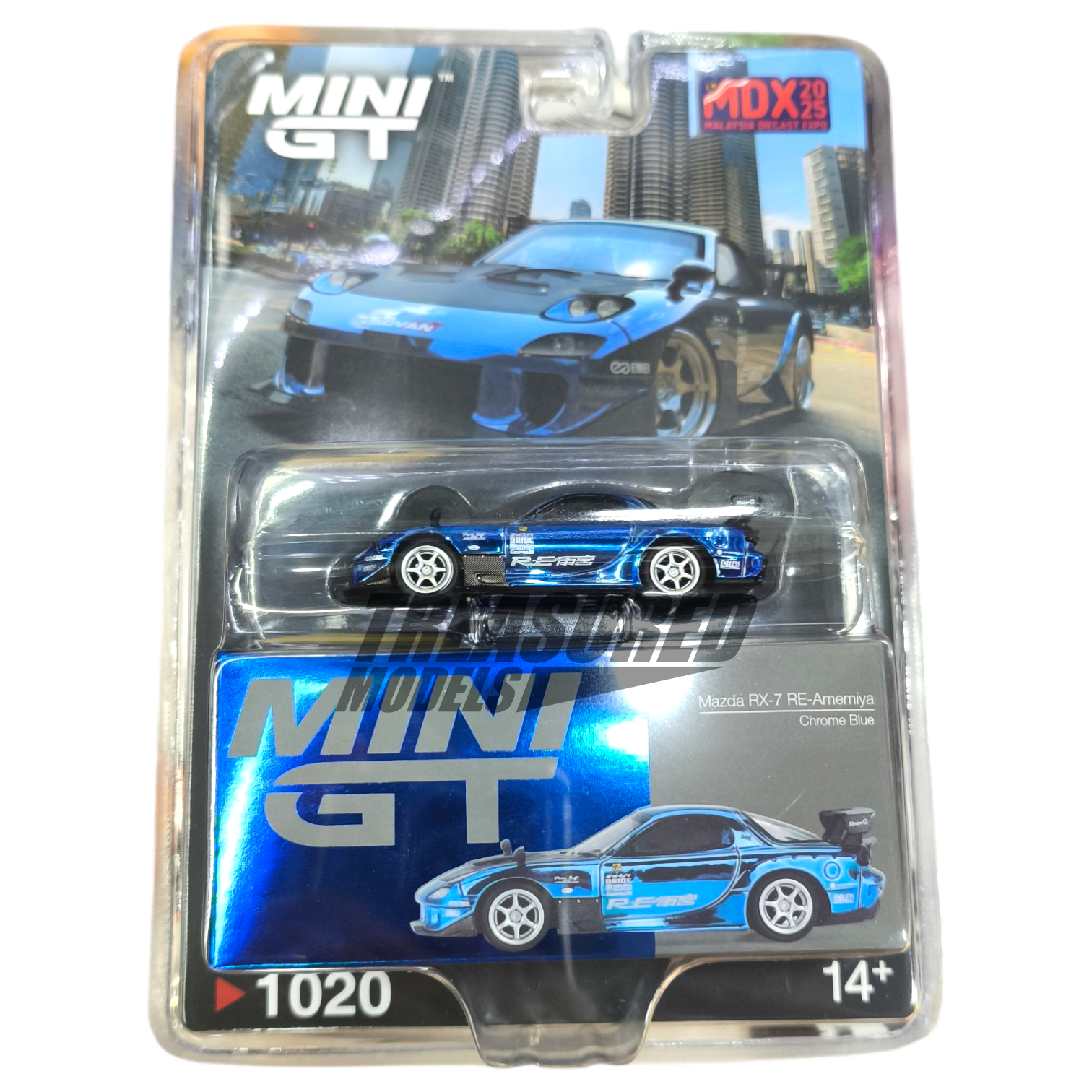 Mini GT Mazda RX-7 RE-Amemiya Chrome Blue MDX2025 MGT0120 1/64 Die Cast