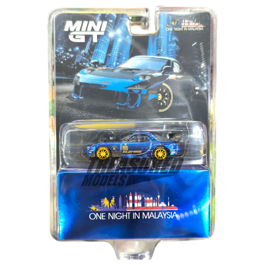 Mini GT Mazda RX-7 RE-Amemiya Chrome Blue MDX2025 One Night In Malaysia 1/64 Die Cast