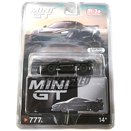 Mini GT McLaren 720S LB Works Black Blister Packaging MGT00777 1/64 Diecast