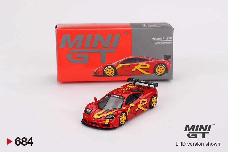 Mini GT McLaren F1 GTR 1996 Presentation MGT00684 1/64 Die Cast