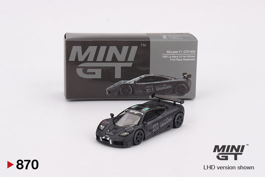 Mini GT McLaren F1 GTR #59 1995 Le Mans 24Hr Winner Post-Race Weathered MGT00870 1/64 Die Cast