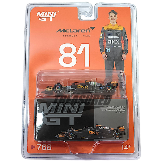 Mini GT McLaren MCL60 #81 Oscar Piastri 2023 F1 2023 Japanese GP 3rd Place MGT00768 1/64 Diecast