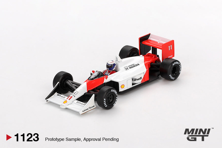 Mini GT McLaren MP4-4 #11 Alain Prost 1988 Japanese Grand Prix 2nd Place MGT01123 1/64 Die Cast