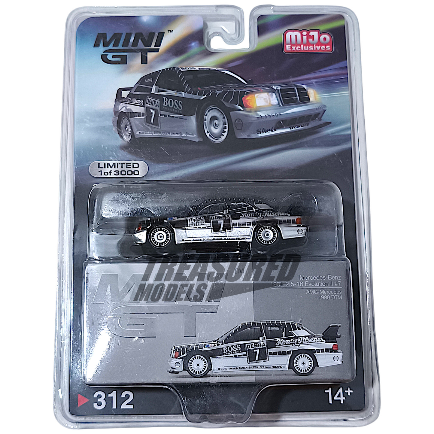 Mini GT Mercedes-Benz 190E 2.5-16 Evolution II #7 AMG-Mercedes 1990 DTM Blister Packaging MGT00312 1/64 Diecast