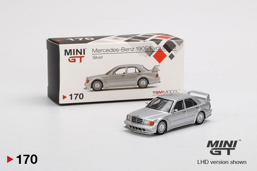 Mini GT Mercedes-Benz 190E 2.5-16 Evolution II DTM Silver MGT00170 1/64 Die Cast