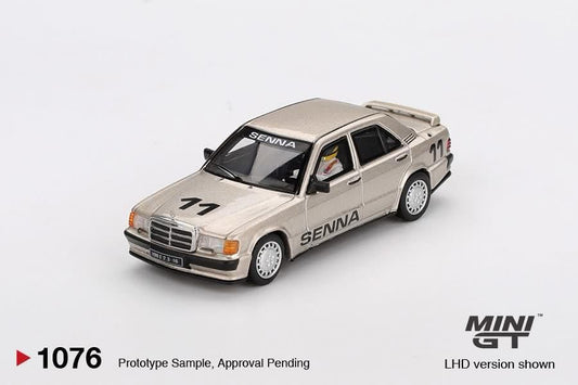 Mini GT Mercedes-Benz 190 E 2.3-16 #11 Ayrton Senna 1984 Nurburgring Race of Champions w Figure MGT01076 1/64 Die Cast