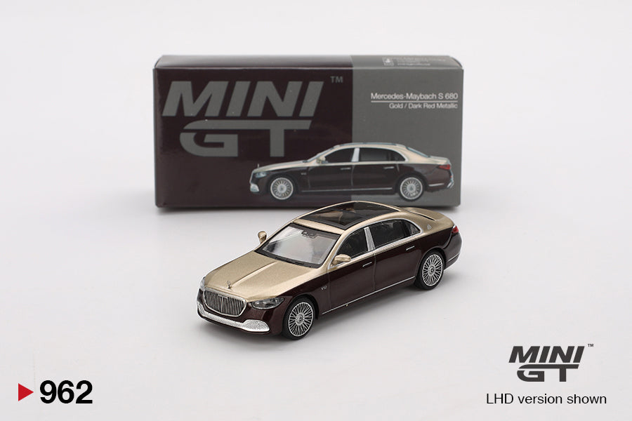 Mini GT Mercedes-Maybach S 680 Gold Dark Red Metallic MG00962 1/64 Die Cast