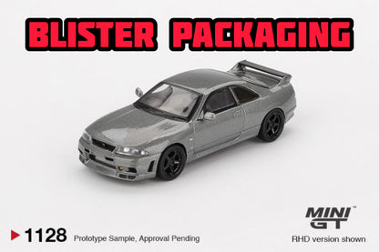 Mini GT NISSAN Skyline GT-R Dark Metal Gray (NISMO BCNR33 CRS Version) Blister Packaging MGT01128 1/64 Diecast