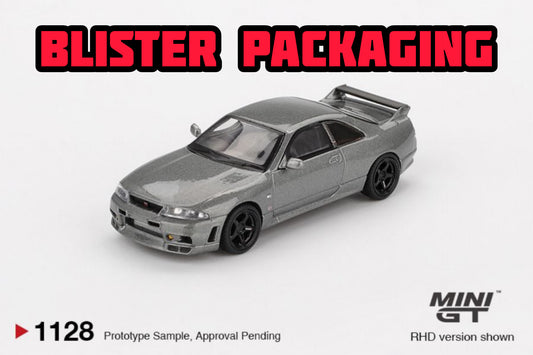 Mini GT NISSAN Skyline GT-R Dark Metal Gray (NISMO BCNR33 CRS Version) Blister Packaging MGT01128 1/64 Diecast