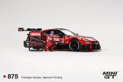 Mini GT Nissan GT-R NISMO 23 MOTUL AUTECH GT-R 2021 SUPER GT SERIES Suzuka winner W Matsuda Figure Tsugio Matsuda Collection No 2 MGT00875 1/64 Die Cast