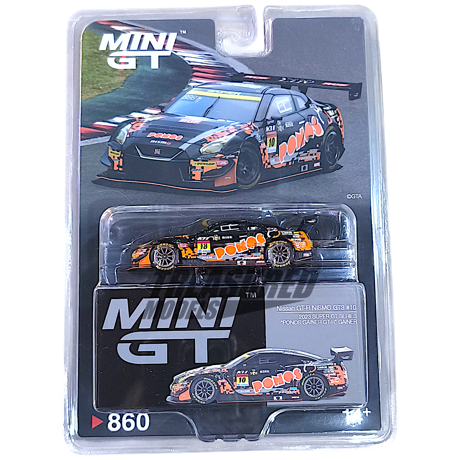 Mini GT Nissan GT-R NISMO GT3 #10 PONOS GAINER GT-R 2023 SUPER GT SERIES MGT00860 1/64 Diecast