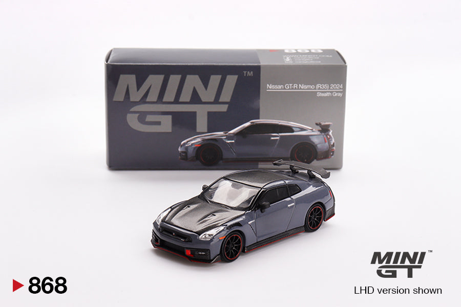 Mini GT Nissan GT-R Nismo 2024 NISMO Stealth Gray MGT00868 1/64 Die Cast