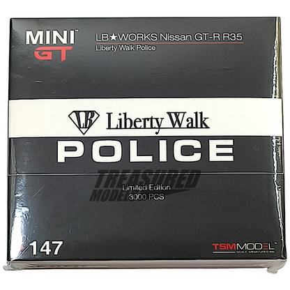 Mini GT Nissan GT-R (R35) Liberty Walk LB WORKS Police MGT00147 1/64 Diecast