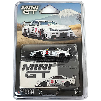 Mini GT Nissan LB-ER34 Super Silhouette ATHLETE-COLLET Blister Packaging MGT01059 1/64 Diecast