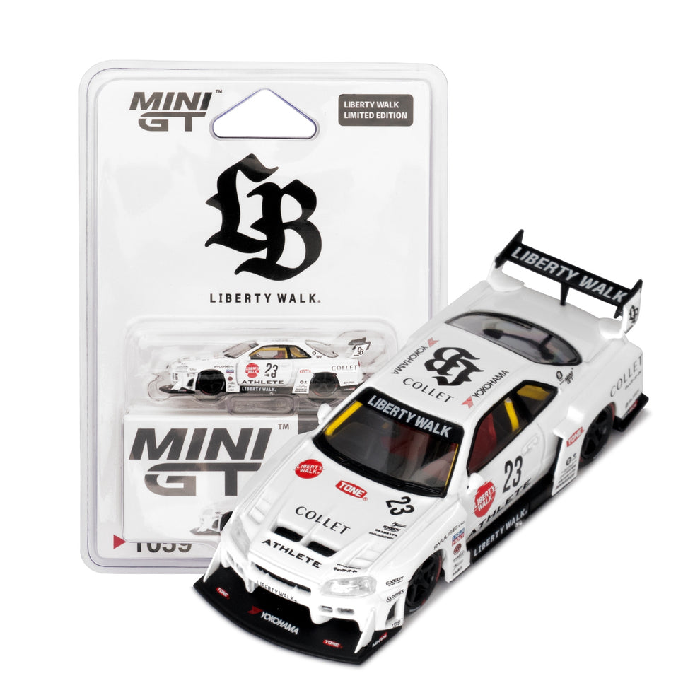 Truescale Miniatures Mini-GT Nissa. GTR (R34) Super Silhouette Athlete Collet 2024 | Scala 1/64