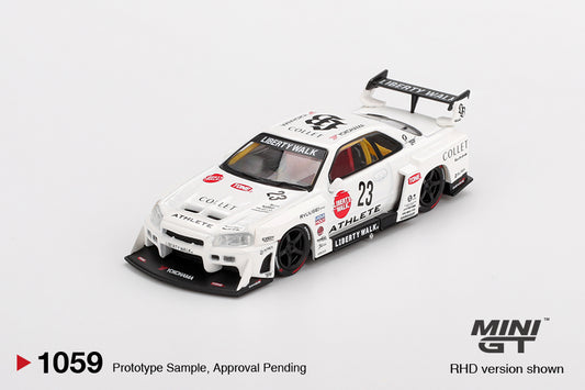 Mini GT Nissan LB-ER34 Super Silhouette ATHLETE-COLLET MGT01059 1/64 Die Cast