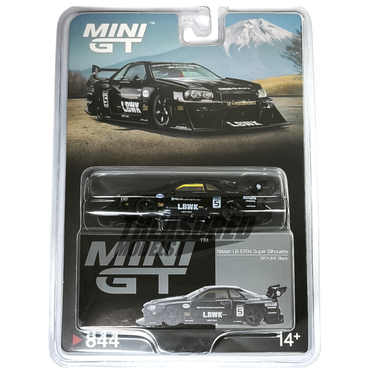 Mini GT Nissan LB-ER34 Super Silhouette SKYLINE Black Blister Packaging MGT00844 1/64 Die Cast