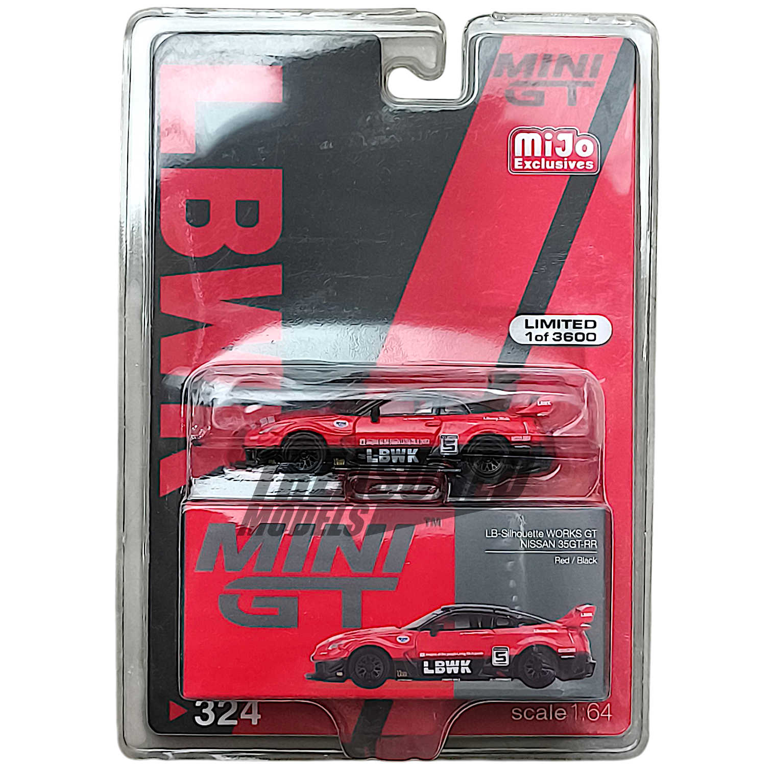 Mini GT Nissan LB-Silhouette WORKS GT 35GT-RR Ver.1 Red Black LBWK Card Blister Packaging MGT00324 1/64 Diecast