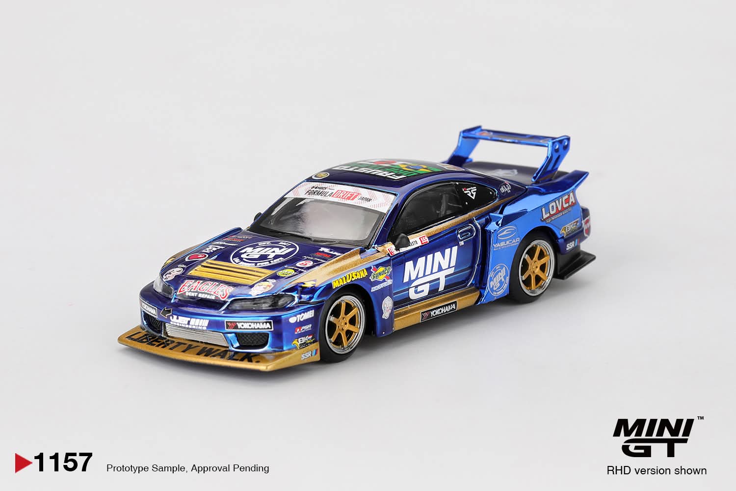 Mini GT Nissan LB-Super Silhouette S15 SILVIA #555 Team MINI GT Liberty Walk 2025 Formula Drift MGT01157 1/64 Diecast