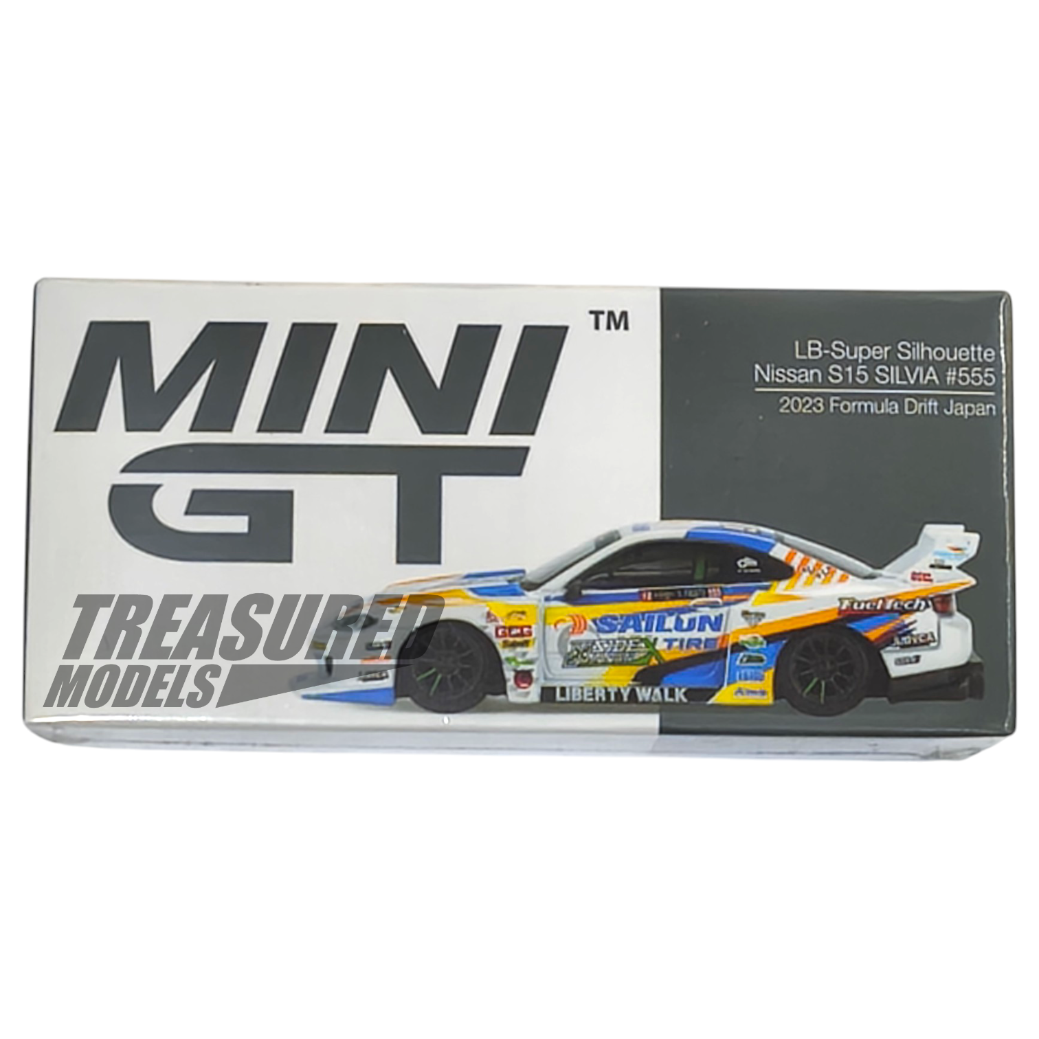 Mini GT Nissan LB-Super Silhouette S15 Silvia #555 2023 Formula Drift Japan MGT00895 1/64 Die Cast