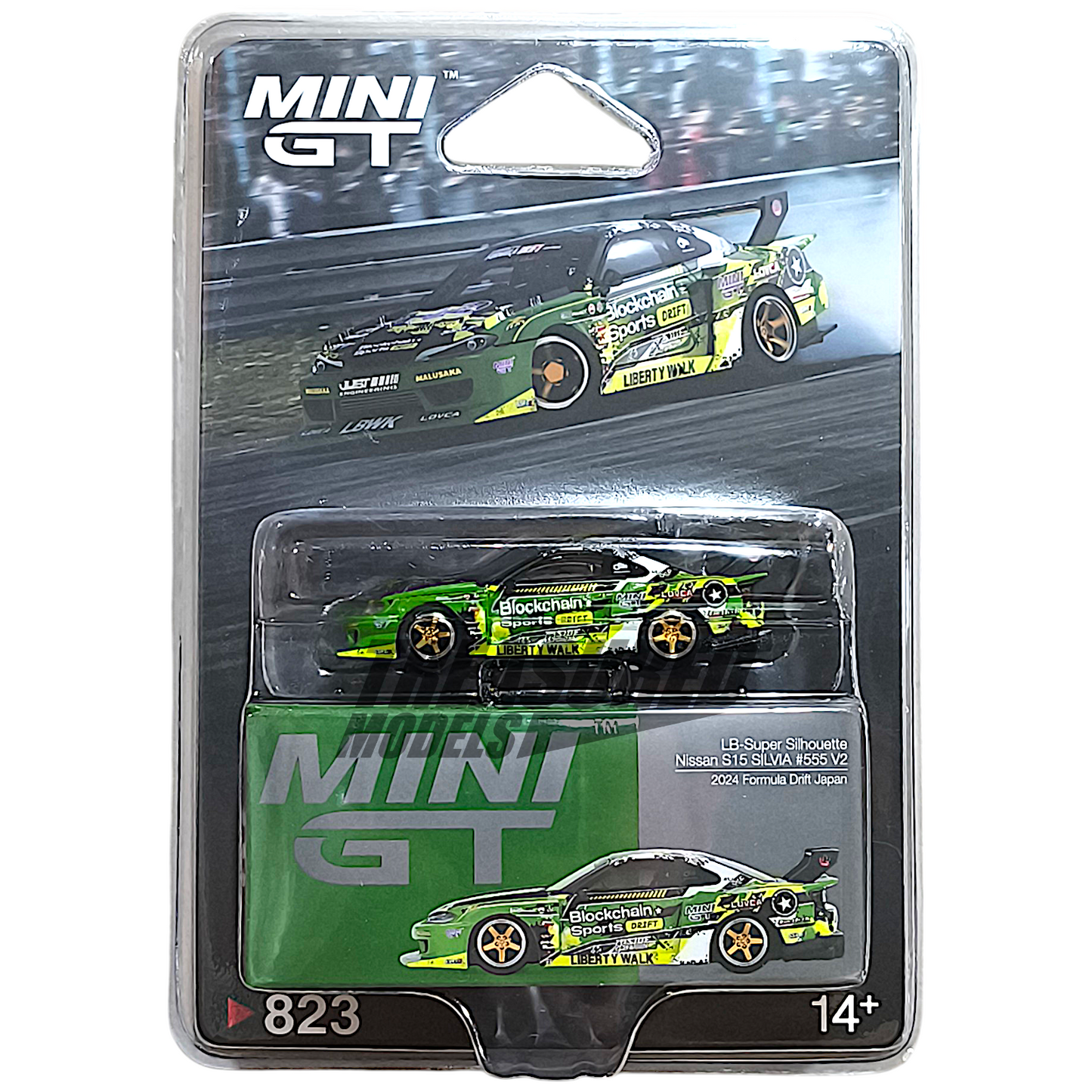 Mini GT Nissan LB-Super Silhouette S15 Silvia 555 V2 2024 Formula Drift Japan Blister Packaging MGT00823 1/64 Diecast
