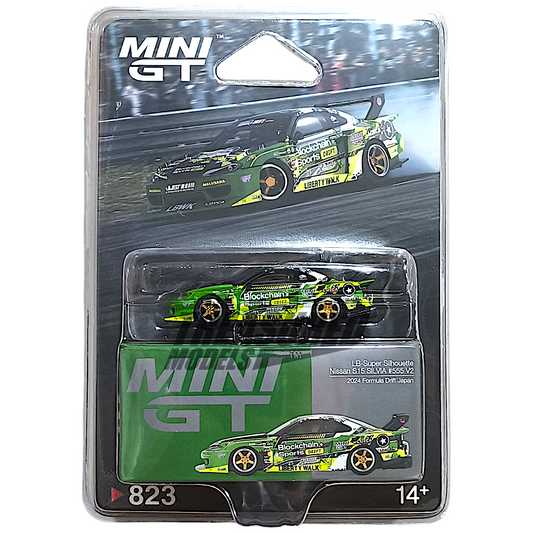 Mini GT Nissan LB-Super Silhouette S15 Silvia 555 V2 2024 Formula Drift Japan Blister Packaging MGT00823 1/64 Diecast