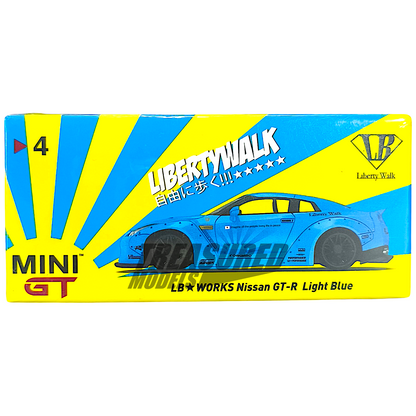 Mini GT Nissan LB☆WORKS GT-R (R35) Light Blue MGT00004 1/64 Mini GT Nissan LB☆WORKS GT-R (R35) Light Blue MGT00004 1/64