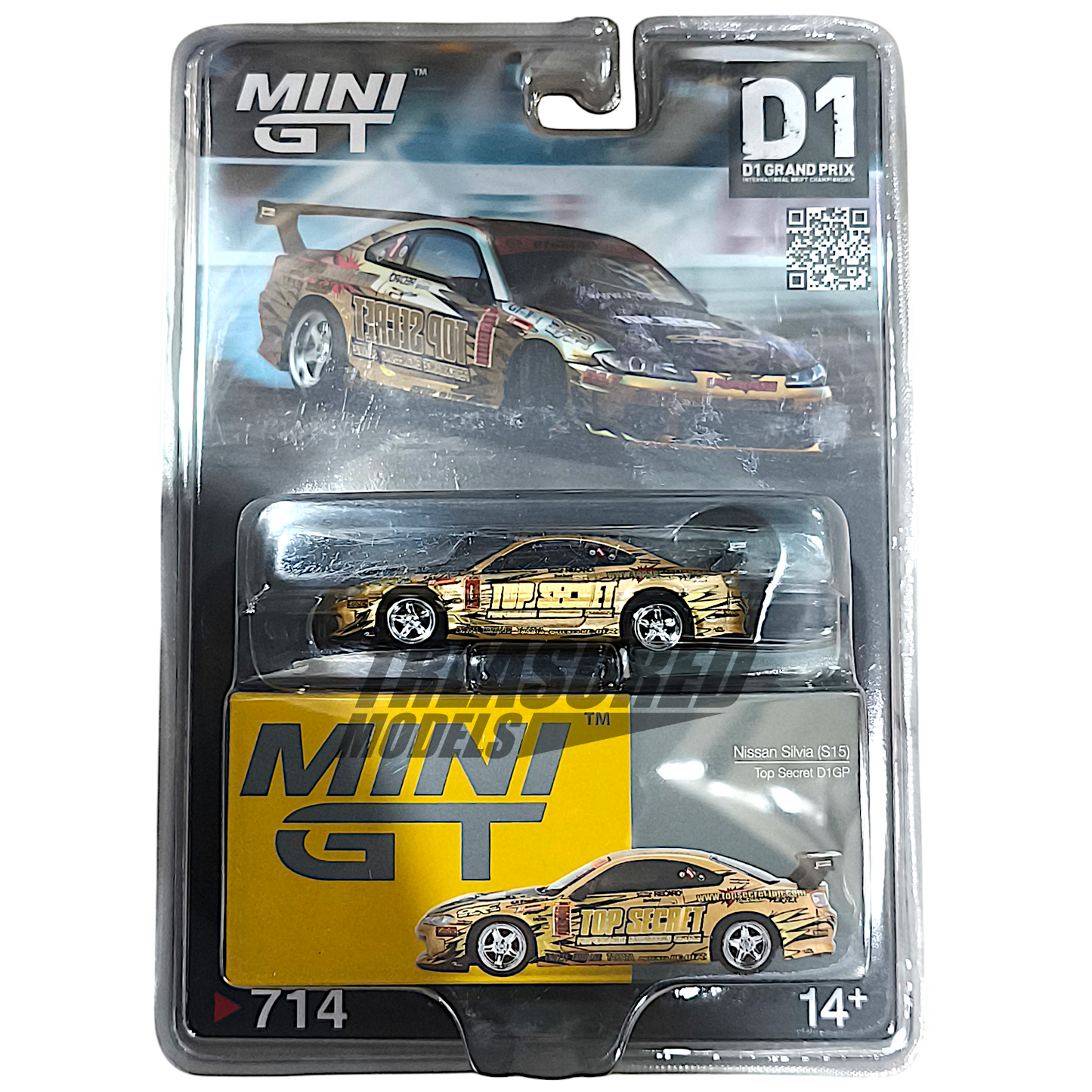 Mini GT Nissan Silvia (S15) Top Secret D1GP Blister Packaging MGT00714 1/64 Diecast
