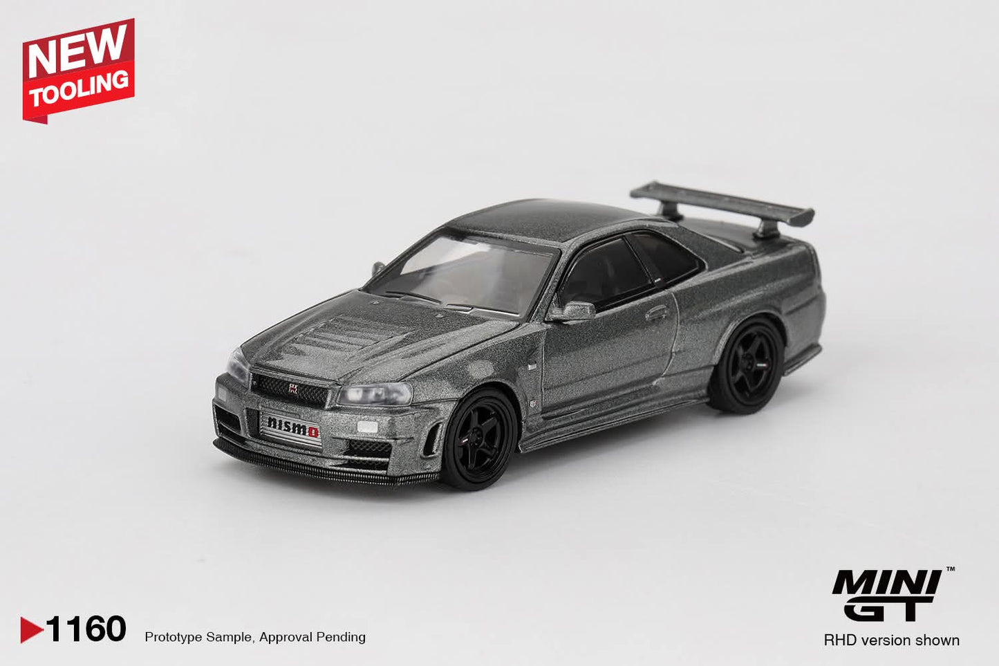 Mini GT Nissan Skyline GT-R Dark Metal Gray (NISMO BNR34 CRS Version) MGT01160 1/64 Diecast