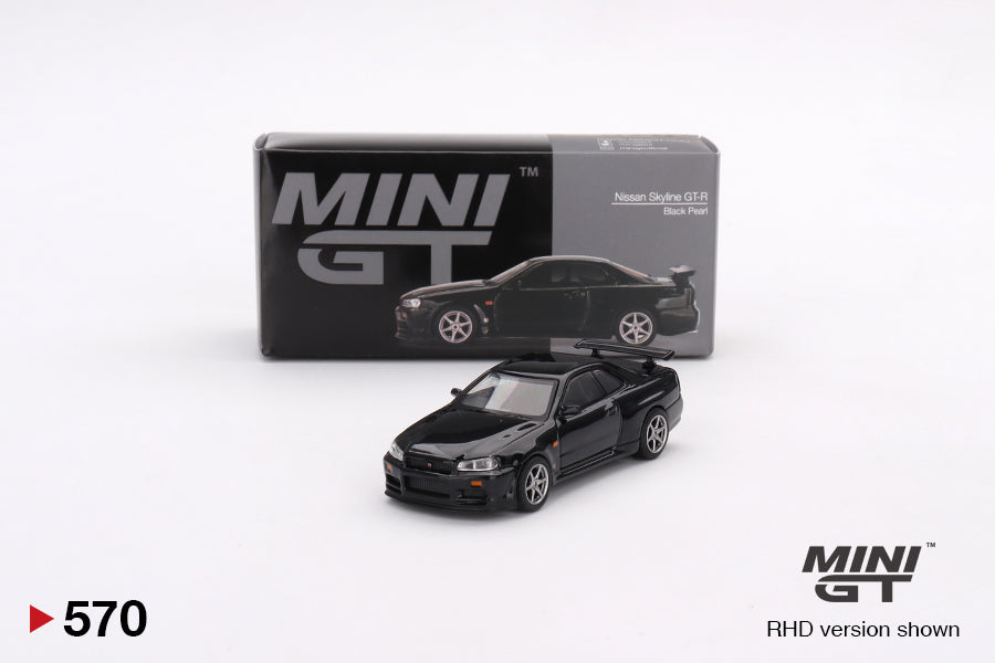 Mini GT Nissan Skyline GT-R R34 V-Spec Black Pearl MGT00570 1/64 Die Cast