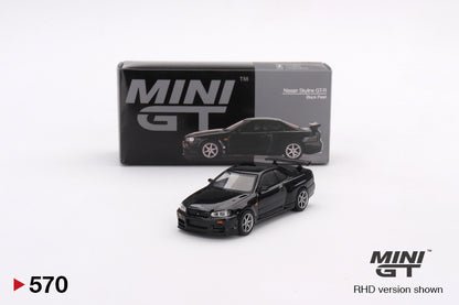 Mini GT Nissan Skyline GT-R R34 V-Spec Black Pearl MGT00570 1/64 Die Cast