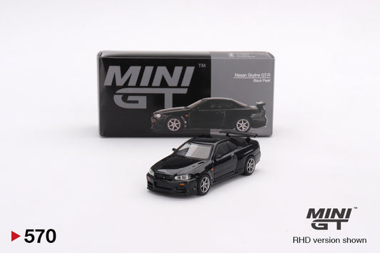 Mini GT Nissan Skyline GT-R R34 V-Spec Black Pearl MGT00570 1/64 Die Cast