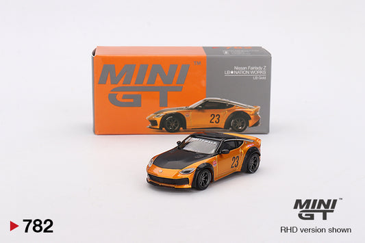 Mini GT Nissan Z LB★NATION WORKS LB Gold MGT00782 1/64 Die Cast