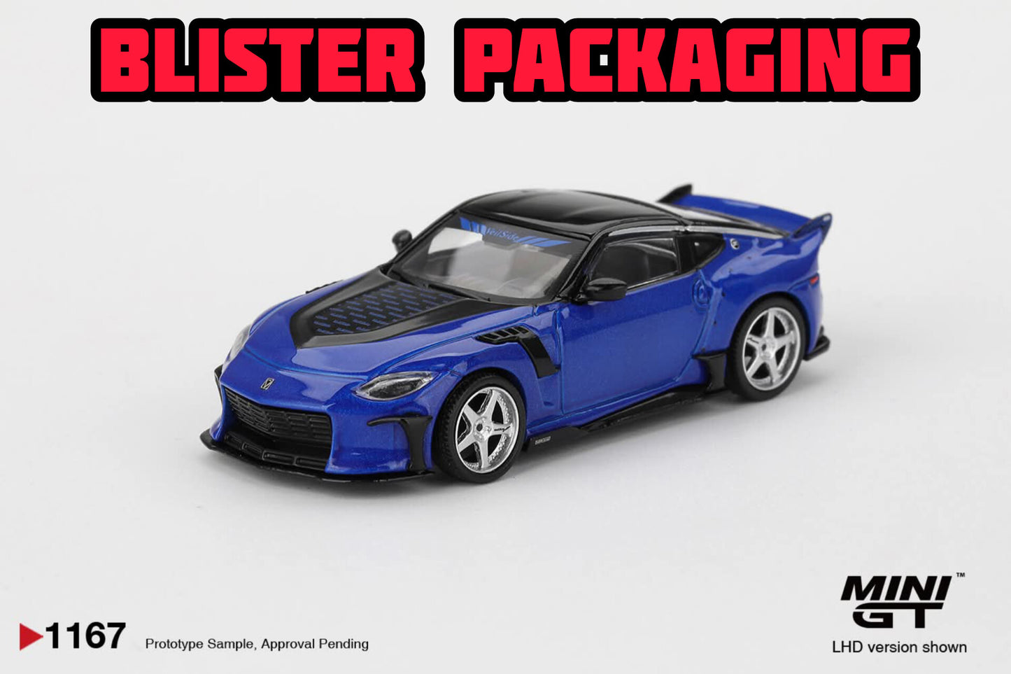 Mini GT Nissan Z VeilSide FFZ400 Seiran Blue Blister Packaging MGT01167 1/64 Diecast