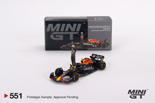 Mini GT Oracle Red Bull Racing RB18 #11 Sergio Pérez 2022 Monaco Prix Winner MGT00551 1/64 Die Cast