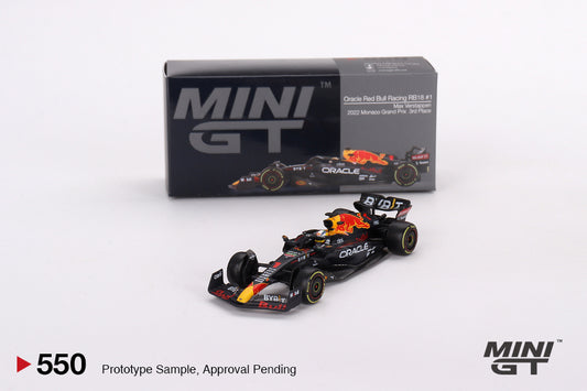 Mini GT Oracle Red Bull Racing RB18 #1 Max Verstappen 2022 Monaco Grand Prix 3rd Place MGT00550 1/64 Die Cast