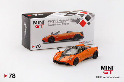 Mini GT Pagani Huayra Roadster Arancio Saint Tropez MGT00078 1/64 Die Cast