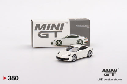 Mini GT Porsche 911 (992) Carrera S White MGT00380 1/64 Diecast