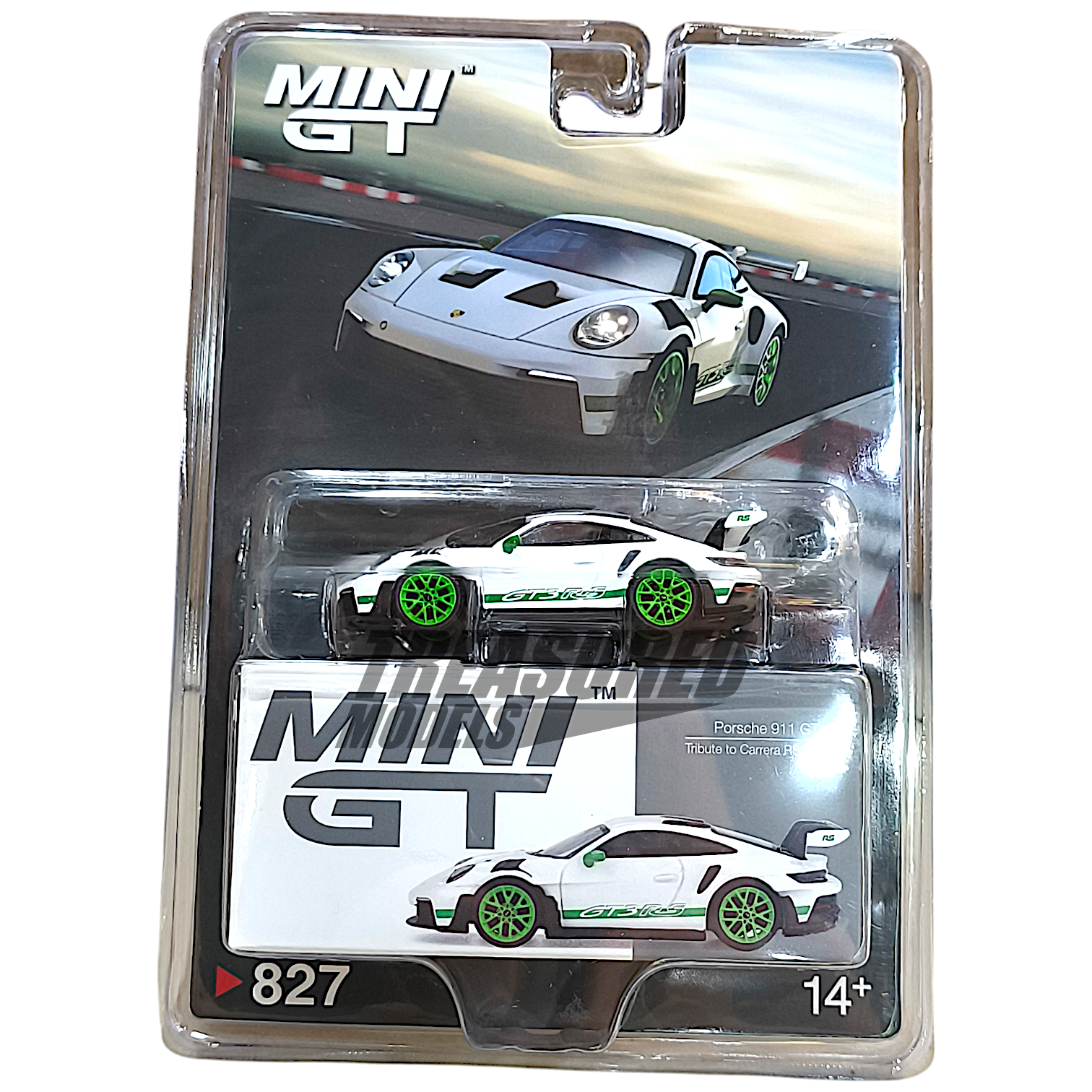 Mini GT Porsche 911 992 GT3 RS Tribute to Carrera RS Package Blister Packaging MGT00827 1/64 Diecast