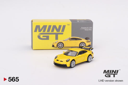 Mini GT Porsche 911 (992) GT3 Racing Yellow MGT00565 1/64 Die Cast