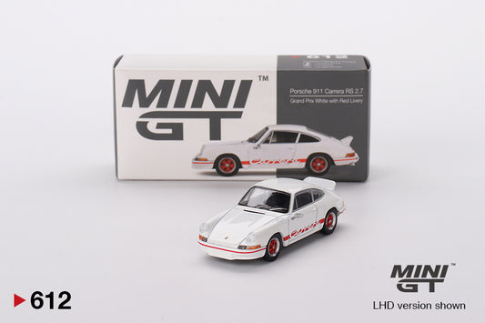 Mini GT Porsche 911 Carrera RS 2.7 Grand Prix White with Red Livery MGT00612 1/64 Die Cast