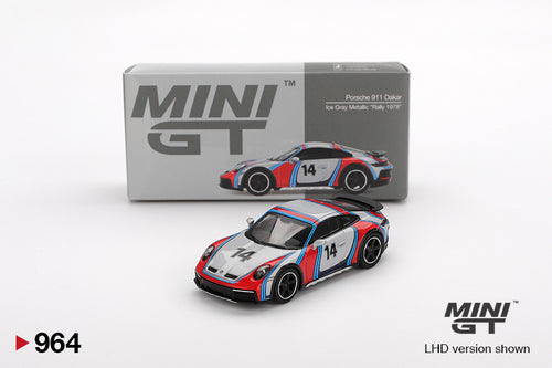 Mini GT Porsche 911 Dakar Ice Grey Metallic Rally 1978 MGT00964 1/64 Die Cast