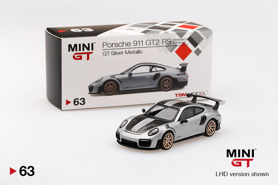 Mini GT Porsche 911 GT2 RS Weissach Package GT Silver Metallic MGT00063 1/64 Diecast