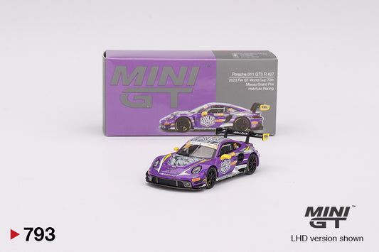 Mini GT Porsche 911 GT3 R 27 HubAuto Racing 2023 FIA GT World Cup 70th Macau Grand Prix MGT00793 1/64 Die Cast