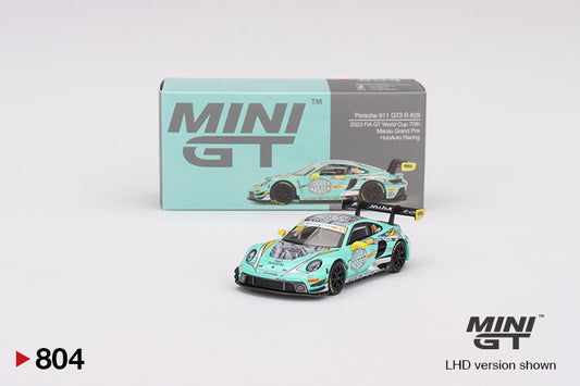 Mini GT Porsche 911 GT3 R #28 HubAuto Racing 2023 FIA GT World Cup 70th Macau Grand Prix MGT00804 1/64 Die Cast