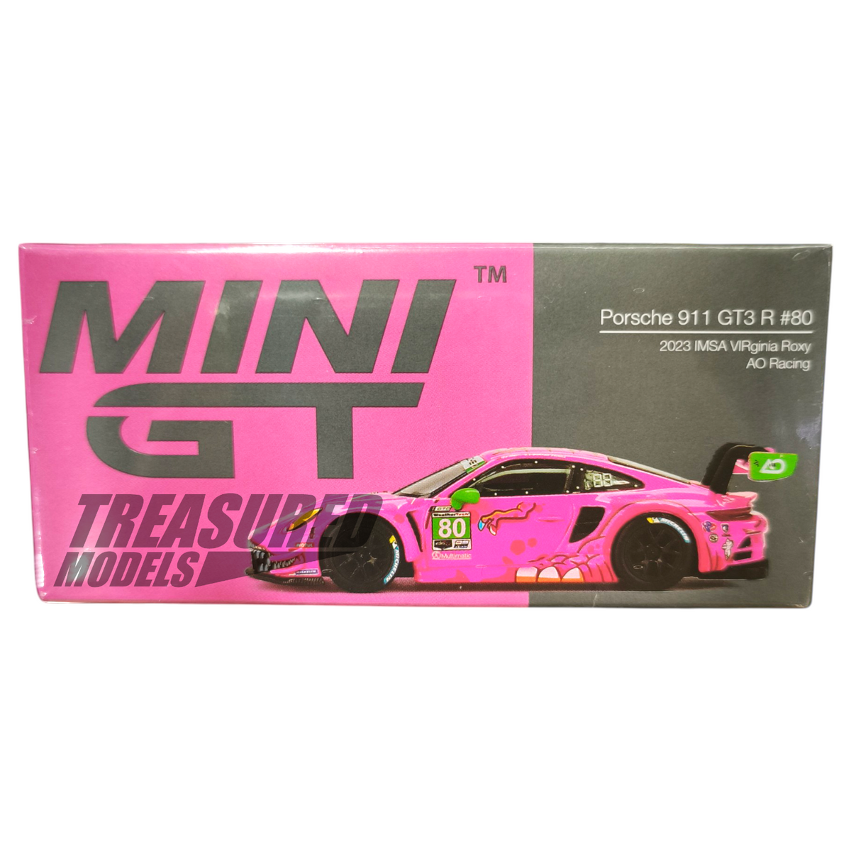 Mini GT Porsche 911 GT3 R #80 AO Racing 2023 IMSA Virginia Roxy MGT008 ...