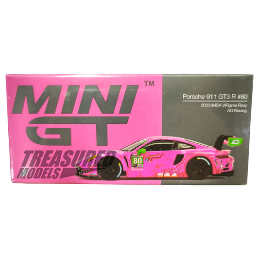 Mini GT Porsche 911 GT3 R #80 AO Racing 2023 IMSA Virginia Roxy MGT00872 1/64 Die Cast